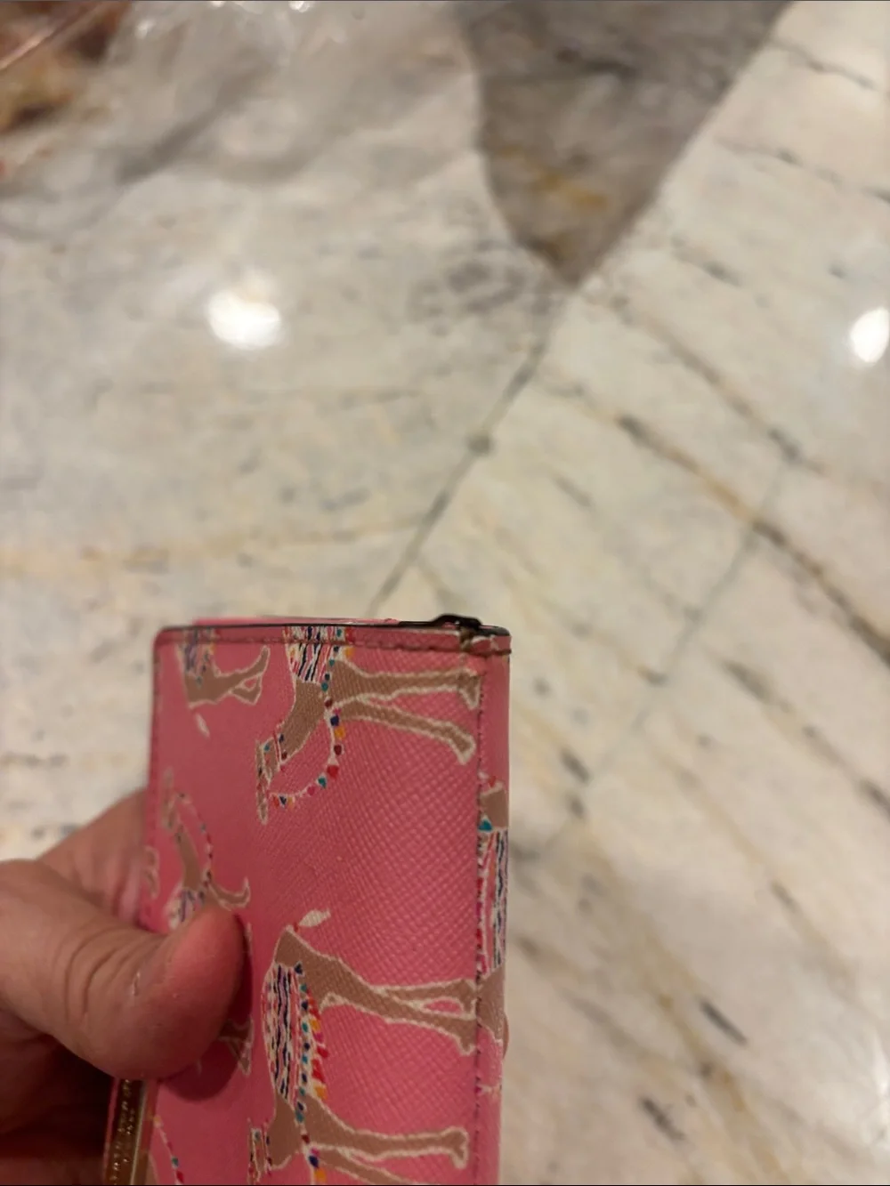 kate spade Pink Camel-Print Continental Wallet